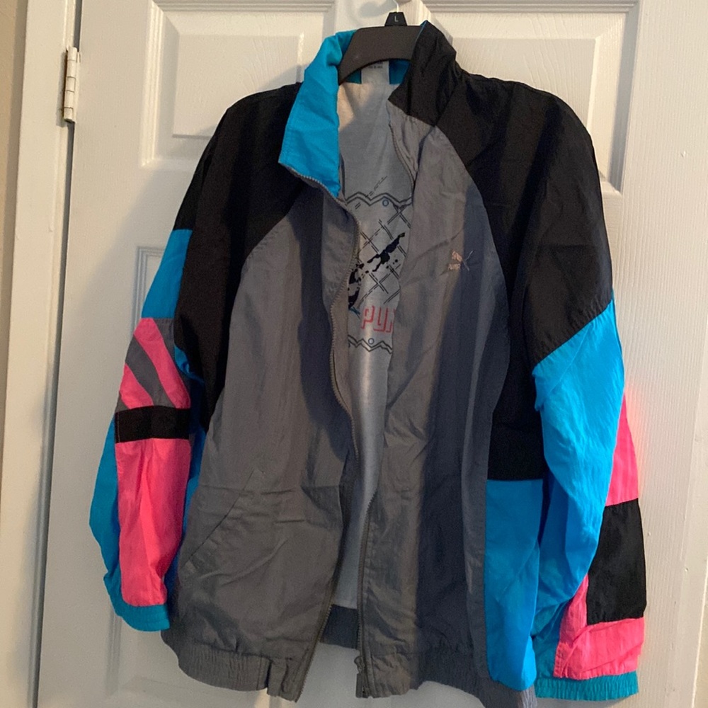 Puma vintage colorblock windbreaker jacket